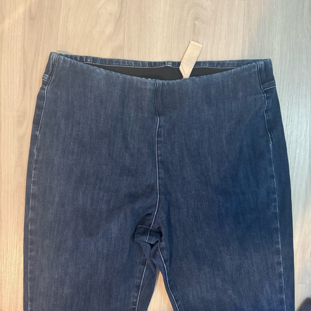 Soft surroundings ultimate denim pull on skinny jeans Jeggings size 14 large - Picture 3 of 10